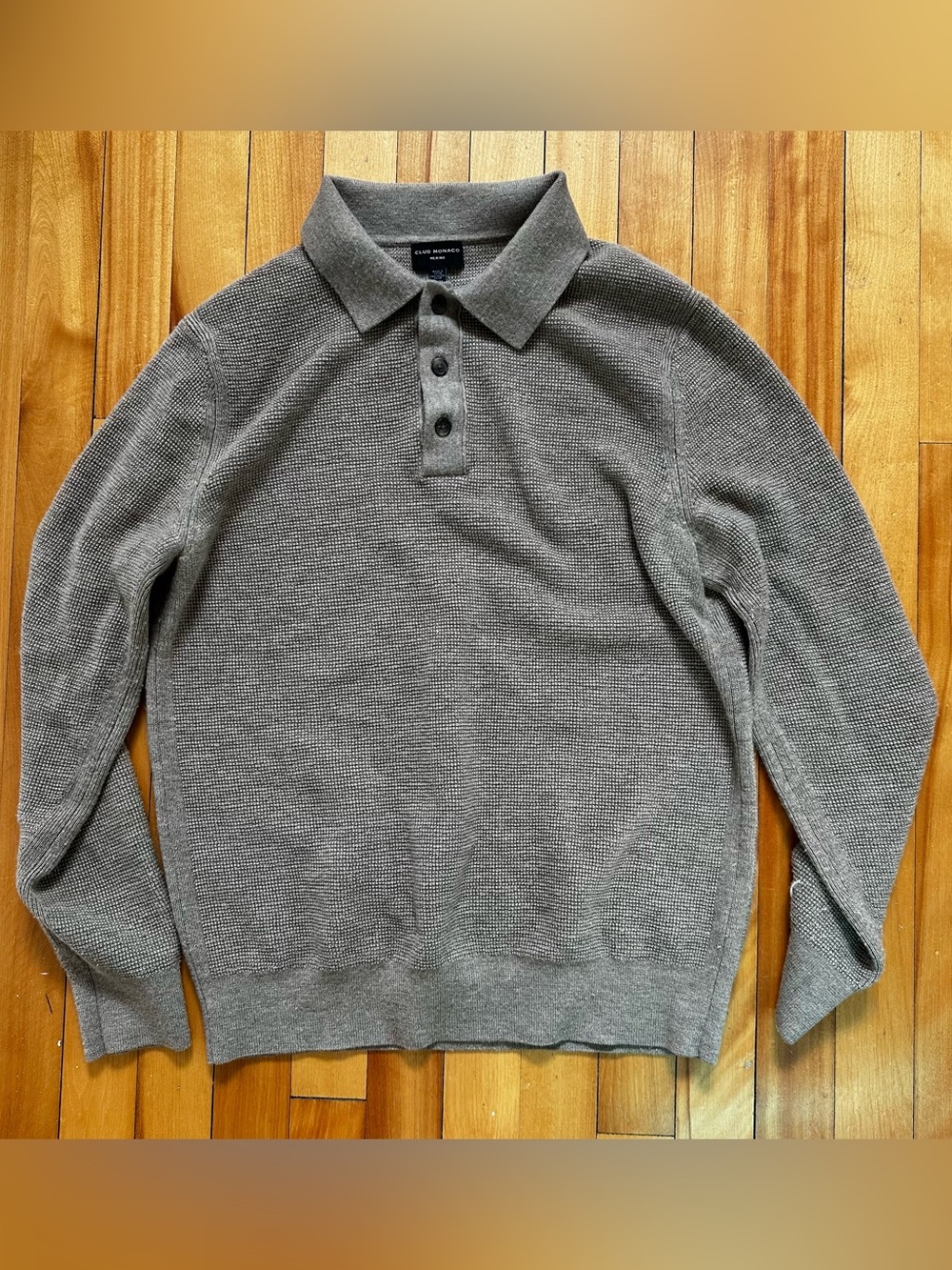 Club Monaco Merino Wool Knit Polo Sweater